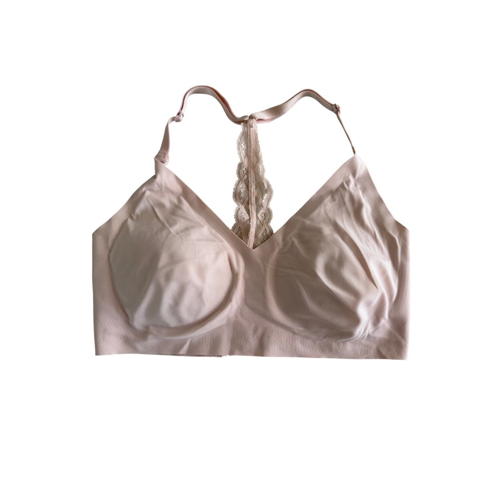 True & Co True Body Lace Racerback Bralette Blush Pink Seamless Bra Small S/P